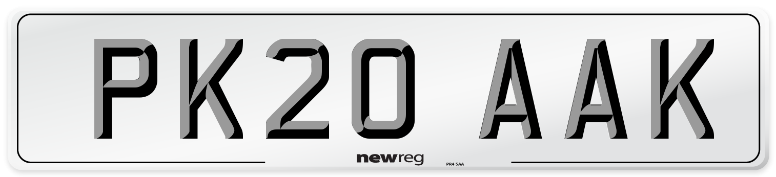 PK20 AAK Number Plate from New Reg